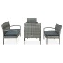 Set de muebles de jardín 5 pzas y cojines ratán sintético gris by , Garden sets - Ref: Foro24-45790, Price: 321,09 €, Discoun...