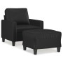 Sillón con taburete cuero sintético negro 60 cm by , Sofas - Ref: Foro24-3201019, Price: 182,88 €, Discount: %