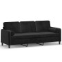 Sofá de 3 plazas con cojines terciopelo negro 180 cm von , Sofas - Ref: Foro24-3200896, Preis: 280,44 €, Rabatt: %