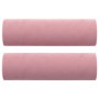 Sofá de 3 plazas con cojines terciopelo rosa 180 cm