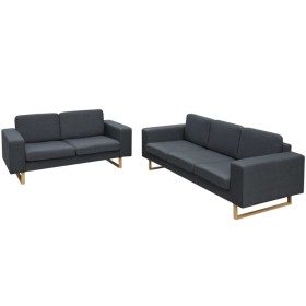 Set de sofás de 2 y 3 plazas gris oscuro de , Sofás - Ref: Foro24-273816, Precio: 925,83 €, Descuento: %