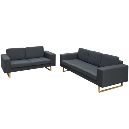 Set de sofás de 2 y 3 plazas gris oscuro by , Sofas - Ref: Foro24-273816, Price: 863,46 €, Discount: %