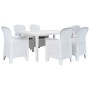 Set de muebles de jardín 7 pzas plástico blanco aspecto ratán von , Gartensets - Ref: Foro24-276125, Preis: 914,97 €, Rabatt: %