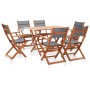 Set de comedor para jardín 7 pzas madera maciza eucalipto gris de , Conjuntos de jardín - Ref: Foro24-278908, Precio: 548,19 ...