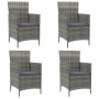 Sillas de jardín 4 unidades con cojines ratán sintético gris von , Gartenstühle - Ref: Foro24-316690, Preis: 294,96 €, Rabatt: %