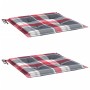 Cojines de silla de jardín 2 uds tela a cuadros rojo 50x50x3 cm by , Cushions for chairs and sofas - Ref: Foro24-314068, Pric...