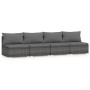 Sofá de jardín de 4 plazas con cojines ratán sintético gris by , Garden sets - Ref: Foro24-317519, Price: 450,29 €, Discount: %