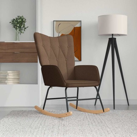 Silla mecedora de tela marrón by , Rocking chairs - Ref: Foro24-327614, Price: 111,53 €, Discount: %