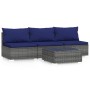 Set de muebles de jardín 4 pzas y cojines ratán sintético gris de , Conjuntos de jardín - Ref: Foro24-317573, Precio: 248,35 ...