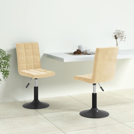 Sillas de comedor giratorias 2 uds terciopelo crema von , Essstühle - Ref: Foro24-335740, Preis: 114,42 €, Rabatt: %