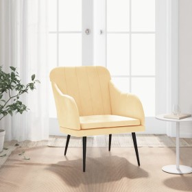 Sillón de terciopelo color crema 63x76x80 cm by , Armchairs - Ref: Foro24-351462, Price: 100,54 €, Discount: %