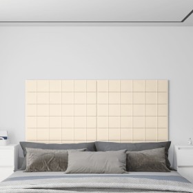 Paneles de pared 12 uds terciopelo color crema 90x15 cm 1,62 m² de , Recubrimiento de paredes - Ref: Foro24-344113, Precio: 3...