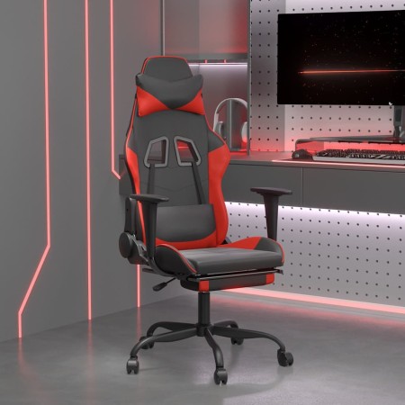 Silla gaming de masaje y reposapiés cuero sintético negro rojo by , Gaming chairs - Ref: Foro24-345412, Price: 121,05 €, Disc...