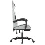 Silla gaming giratoria reposapiés cuero sintético blanco negro de , Sillones para videojuegos - Ref: Foro24-349541, Precio: 1...