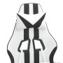 Silla gaming giratoria reposapiés cuero sintético blanco negro de , Sillones para videojuegos - Ref: Foro24-349541, Precio: 1...