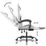 Silla gaming giratoria reposapiés cuero sintético blanco negro de , Sillones para videojuegos - Ref: Foro24-349541, Precio: 1...