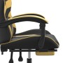 Silla gaming giratoria reposapiés cuero sintético negro dorado von , Gaming-Stühle - Ref: Foro24-349557, Preis: 115,62 €, Rab...