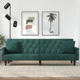 Sofá cama con reposabrazos terciopelo verde oscuro de , Sofás - Ref: Foro24-351946, Precio: 319,29 €, Descuento: %