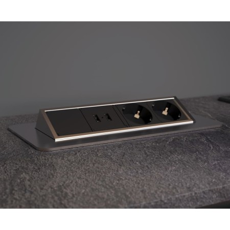 SCHÜTTE Enchufe de forma integrada de dos vías E2 negro by , wall sockets - Ref: Foro24-438731, Price: 82,91 €, Discount: %