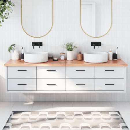 Encimera baño madera maciza tratada marrón claro 200x50x(2-4)cm von , Arbeitsplatten - Ref: Foro24-3156173, Preis: 133,06 €, ...