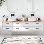 Encimera baño madera maciza tratada marrón claro 200x50x(2-4)cm von , Arbeitsplatten - Ref: Foro24-3156173, Preis: 133,06 €, ...