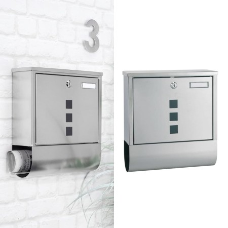 HI Buzón con compartimento de periódicos acero inox 30,5x9,6x33,5 cm von , Briefschlitze - Ref: Foro24-445595, Preis: 39,08 €...
