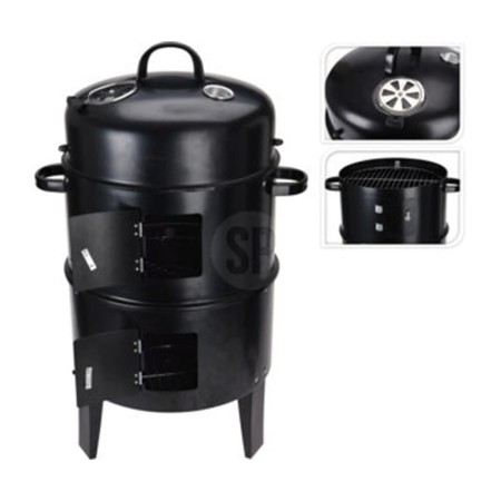 ProGarden Barbacoa de carbón con chimenea y 2 parrillas negro de , Barbacoas - Ref: Foro24-445901, Precio: 82,78 €
