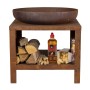 Esschert Design Brasero con almacenaje para leña color oxidado 62 cm by , Chimneys - Ref: Foro24-444907, Price: 373,96 €, Dis...