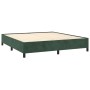 Cama box spring con colchón terciopelo verde oscuro 180x200 cm