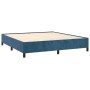 Cama box spring con colchón terciopelo azul oscuro 180x200 cm