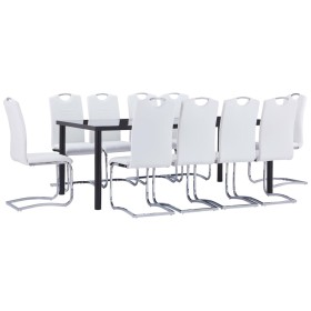Juego de comedor 11 piezas cuero sintético blanco de , muebles para cocinas y comedores - Ref: Foro24-3053169, Precio: 985,39...