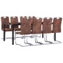 Juego de comedor 9 piezas piel de ante artificial marrón von , Möbelsets für Küchen und Esszimmer - Ref: Foro24-3053174, Prei...