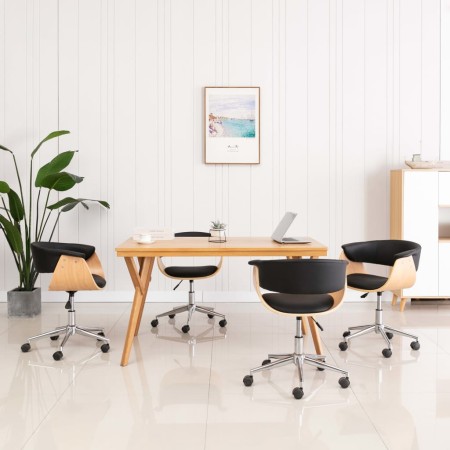 Sillas de comedor giratorias 4 unidades cuero sintético negro by , dining chairs - Ref: Foro24-3054882, Price: 645,68 €, Disc...