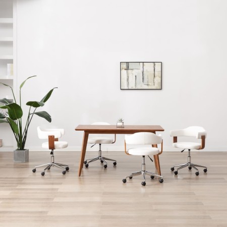 Sillas de comedor giratorias 4 uds madera curvada cuero blanco von , Essstühle - Ref: Foro24-3054894, Preis: 575,55 €, Rabatt: %