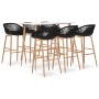 Mesa alta y taburetes de bar 7 piezas blanco y negro von , Möbelsets für Küchen und Esszimmer - Ref: Foro24-3057448, Preis: 5...
