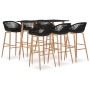 Mesa alta y taburetes de bar 7 piezas negro von , Möbelsets für Küchen und Esszimmer - Ref: Foro24-3057476, Preis: 582,59 €, ...