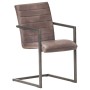 Sillas voladizas de comedor 6 unidades cuero auténtico marrón de , Sillas de comedor - Ref: Foro24-3059806, Precio: 882,66 €,...