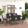 Juego de comedor para jardín 9 piezas negro y marrón de , Conjuntos de jardín - Ref: Foro24-3060093, Precio: 695,25 €