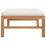 Reposapiés con cojín crema madera maciza de teca von vidaXL, Modulare Sofas für den Außenbereich - Ref: Foro24-316106, Preis:...