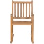 Silla mecedora de madera maciza teca con cojín a cuadros grises by , Garden chairs - Ref: Foro24-3062771, Price: 163,35 €, Di...