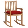 Silla mecedora de madera maciza de teca con cojín rojo von , Gartenstühle - Ref: Foro24-3062778, Preis: 162,81 €, Rabatt: %