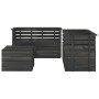 Muebles palets de jardín 5 pzas madera maciza pino gris oscuro de , Conjuntos de jardín - Ref: Foro24-3063742, Precio: 405,85 €