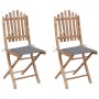 Sillas de jardín plegables 2 unidades bambú con cojines von , Gartenstühle - Ref: Foro24-3063988, Preis: 117,71 €, Rabatt: %