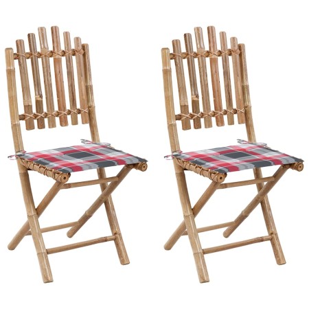 Sillas de jardín plegables 2 unidades bambú con cojines von , Gartenstühle - Ref: Foro24-3064000, Preis: 111,10 €, Rabatt: %