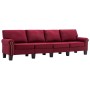 Sofá de 4 plazas de tela color vino tinto by , Sofas - Ref: Foro24-287178, Price: 456,91 €, Discount: %