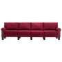Sofá de 4 plazas de tela color vino tinto by , Sofas - Ref: Foro24-287178, Price: 456,91 €, Discount: %