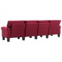 Sofá de 4 plazas de tela color vino tinto by , Sofas - Ref: Foro24-287178, Price: 456,91 €, Discount: %