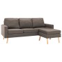 Sofá de 3 plazas con reposapiés de tela gris taupe von , Sofas - Ref: Foro24-288731, Preis: 444,20 €, Rabatt: %