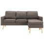 Sofá de 3 plazas con reposapiés de tela gris taupe von , Sofas - Ref: Foro24-288731, Preis: 444,20 €, Rabatt: %