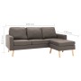 Sofá de 3 plazas con reposapiés de tela gris taupe von , Sofas - Ref: Foro24-288731, Preis: 444,20 €, Rabatt: %